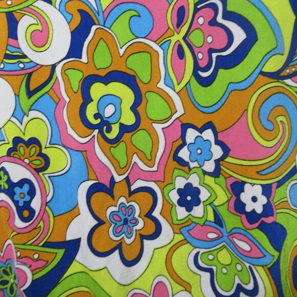 Mad Rag Psychedelic Flower Power Cropped Long Sleeve Shirt - Picture 5 of 5